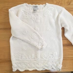 Vintage Ivory White 80s/90s Cotton Crochet Sweater